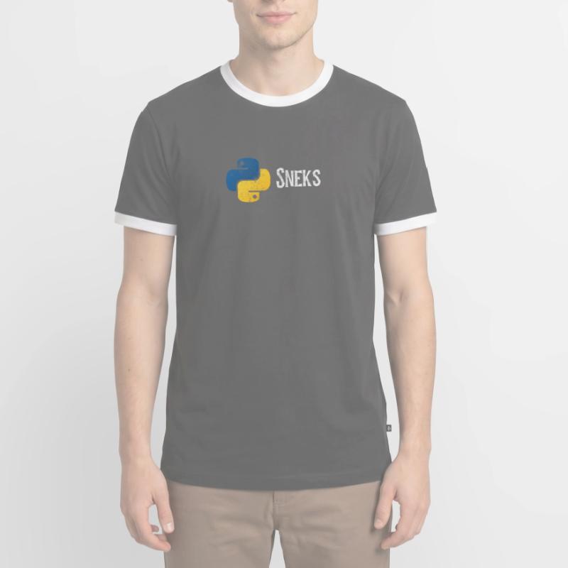 Programmation drôle de programmeur Python en détresse T-shirt contrasté Homme