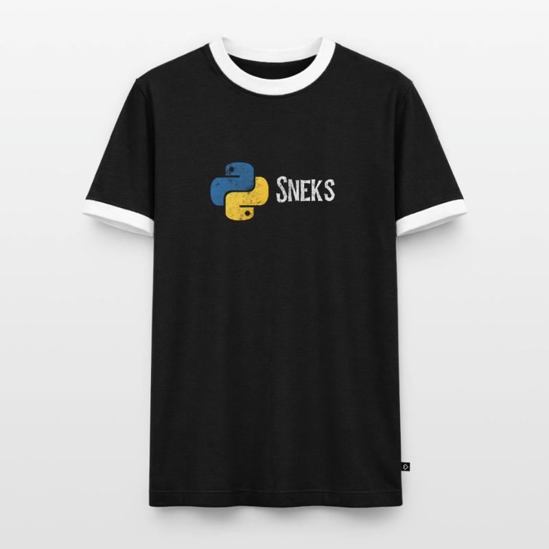 Programmation drôle de programmeur Python en détresse T-shirt contrasté Homme