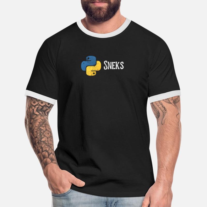 Programmation drôle de programmeur Python en détresse T-shirt contrasté Homme
