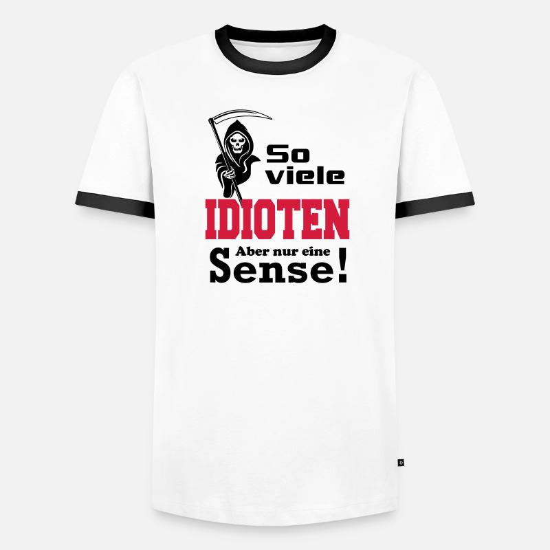 Sensenmann Idioten Männer Kontrast-T-Shirt