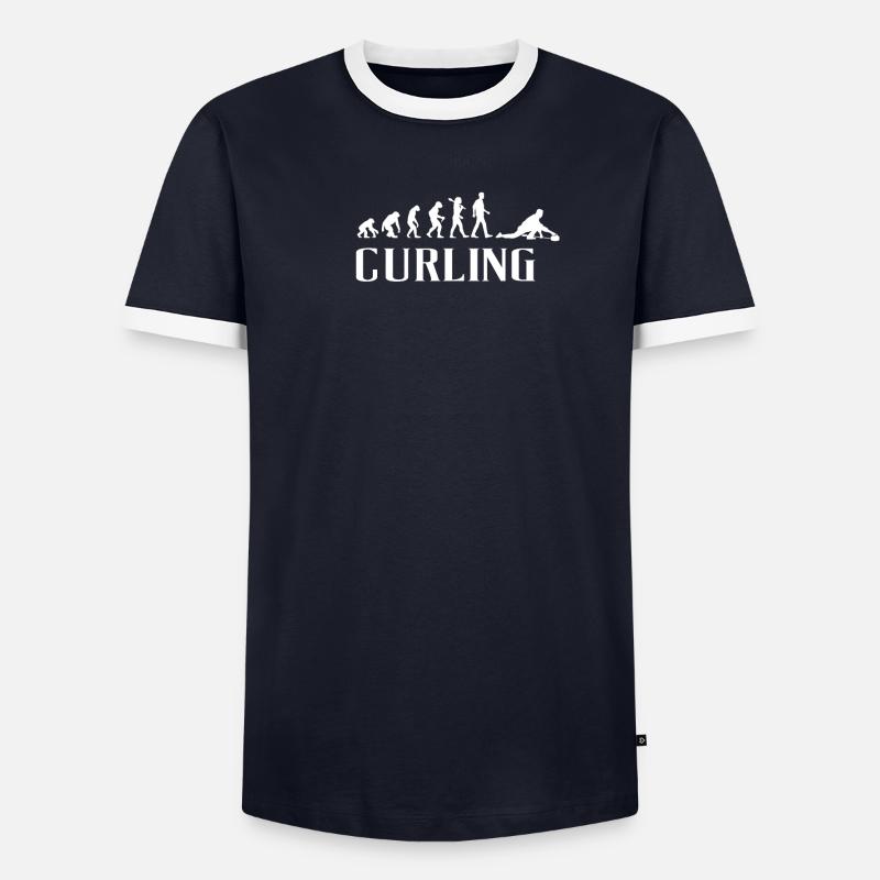 Curling Evolution Present Idea - Men's Ringer Shirt - undefined