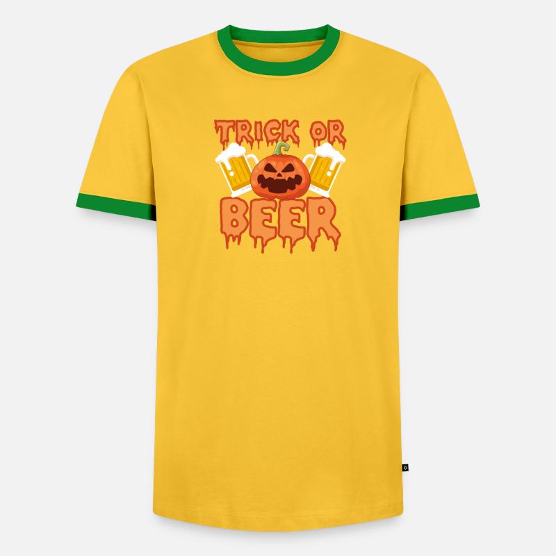 Trick oder Bier Lustiges Halloween - Männer Kontrast-T-Shirt - undefined
