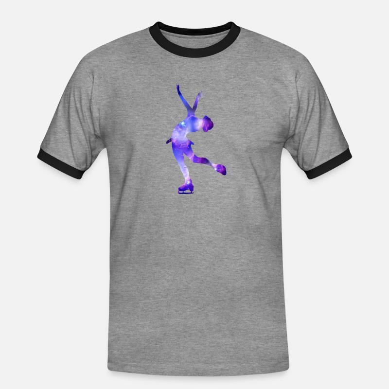 Eiskunstlauf Geschenk Eiskunstläufer Mädchen - Männer Kontrast-T-Shirt - Grau meliert/Schwarz