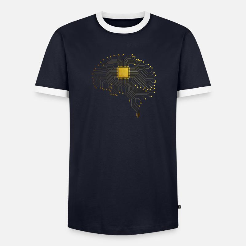 CPU brain computer nerd geek computer scientist - Men's Ringer Shirt -