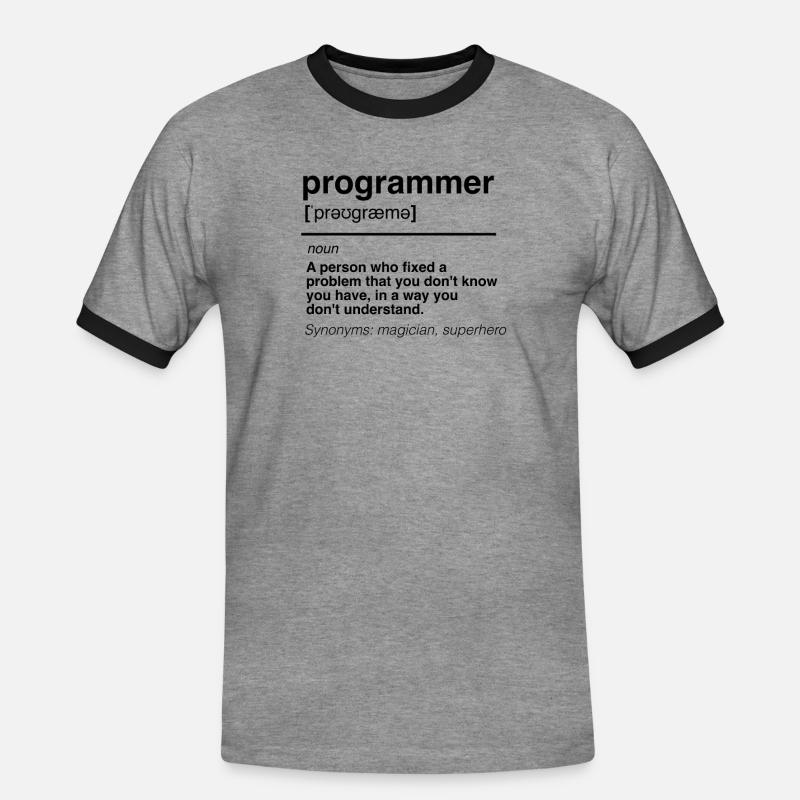Funny software developer engineer programmer - Men's Ringer Shirt - heather grey/black