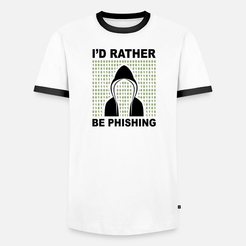 i ́d rather be phishing hacker code programmer Men's Ringer Shirt