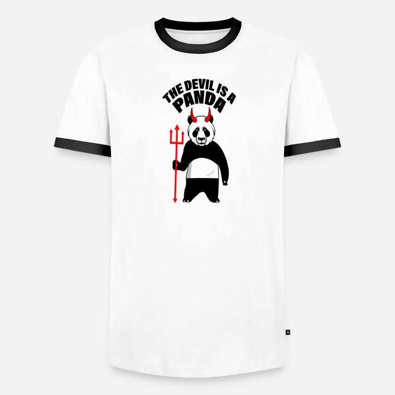 satan devil loves me panda devilish hell loves Men's Ringer Shirt