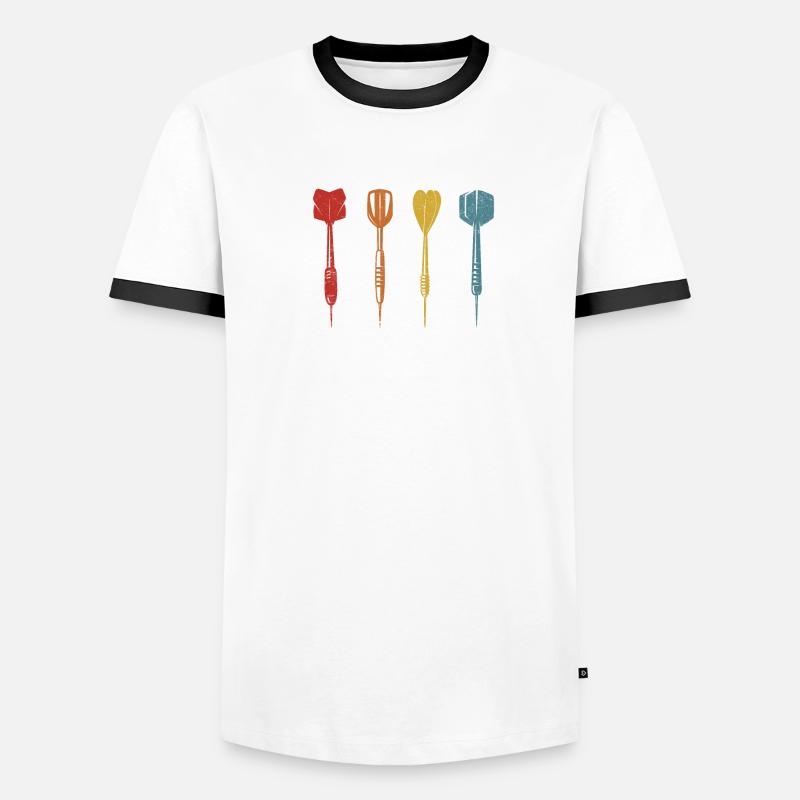 Fléchettes rétro fléchettes de fléchettes cadeau T-shirt contrasté Homme