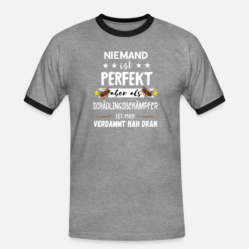 Schädlingsbekämpfer Kammerjäger Geschenke - Männer Kontrast-T-Shirt - Grau meliert/Schwarz