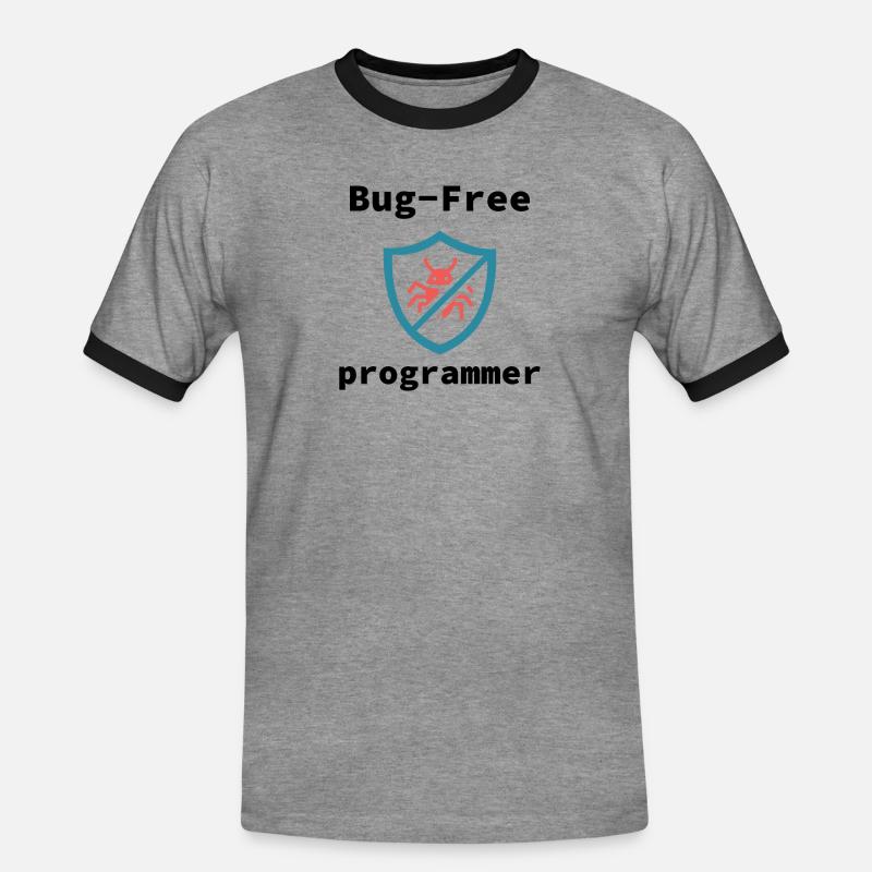 Bug-Free Programmer, Bug-Free Programming - Men's Ringer Shirt - heather grey/black