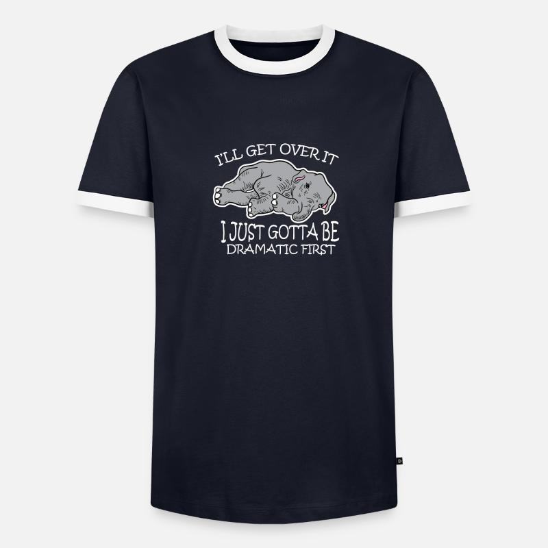 Dramatic Elefant Müde Bockig - Männer Kontrast-T-Shirt - undefined