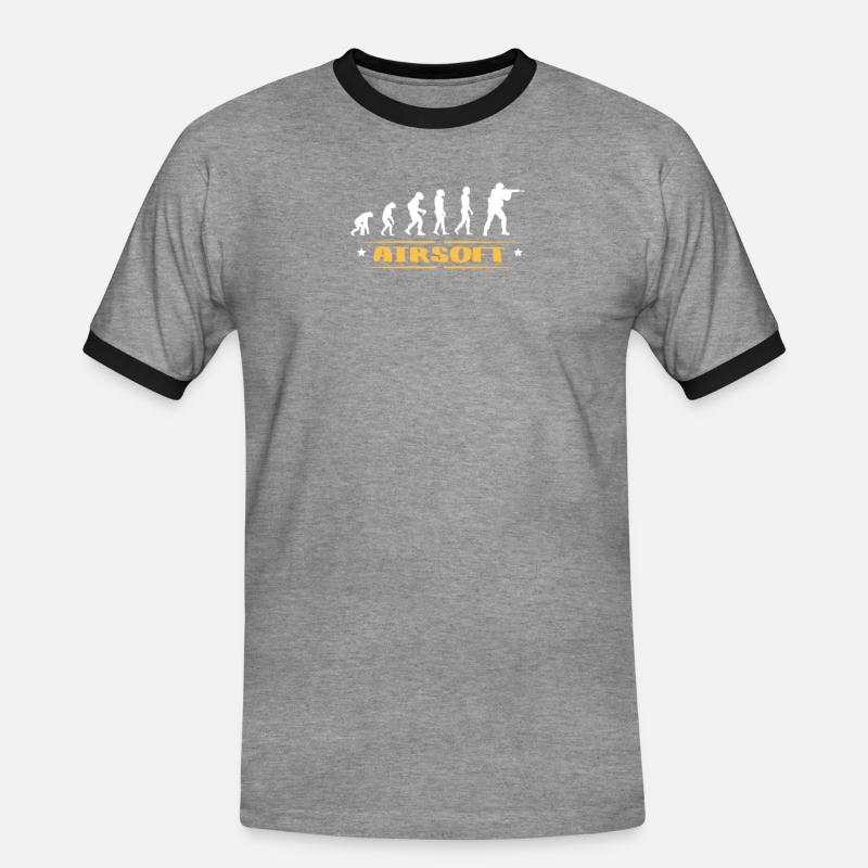 EVOLUTION AIRSOFT - Männer Kontrast-T-Shirt - Grau meliert/Schwarz