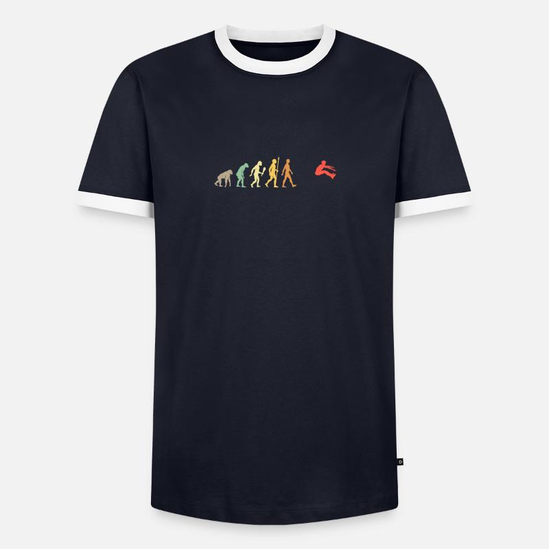 Vintage En longueur Evolution Springer Idée cadeau T-shirt contrasté Homme