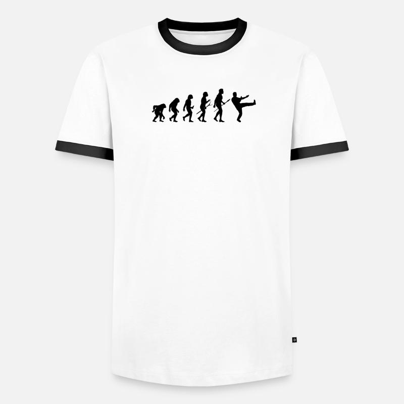 Wing Chun Kung-Fu Ip Man Style Martial Arts Evolution Men's Ringer Shirt