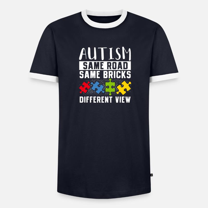 Autism Same Road Same Bricks - Männer Kontrast-T-Shirt - undefined