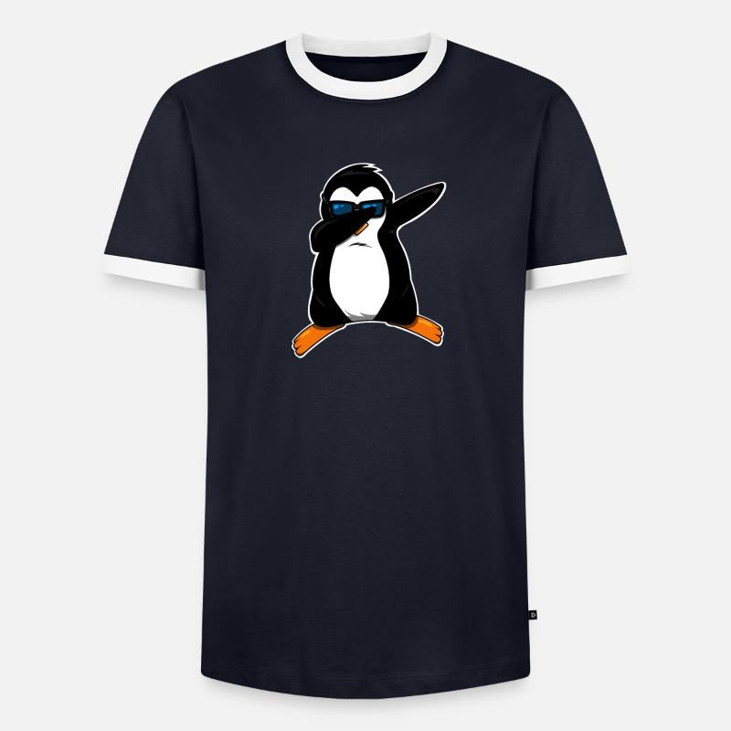 Dabbing penguin cuddly Men's Ringer Shirt