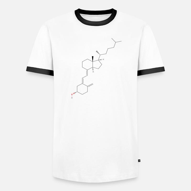 Molécule de vitamine D - Formule structurale colorée T-shirt contrasté Homme