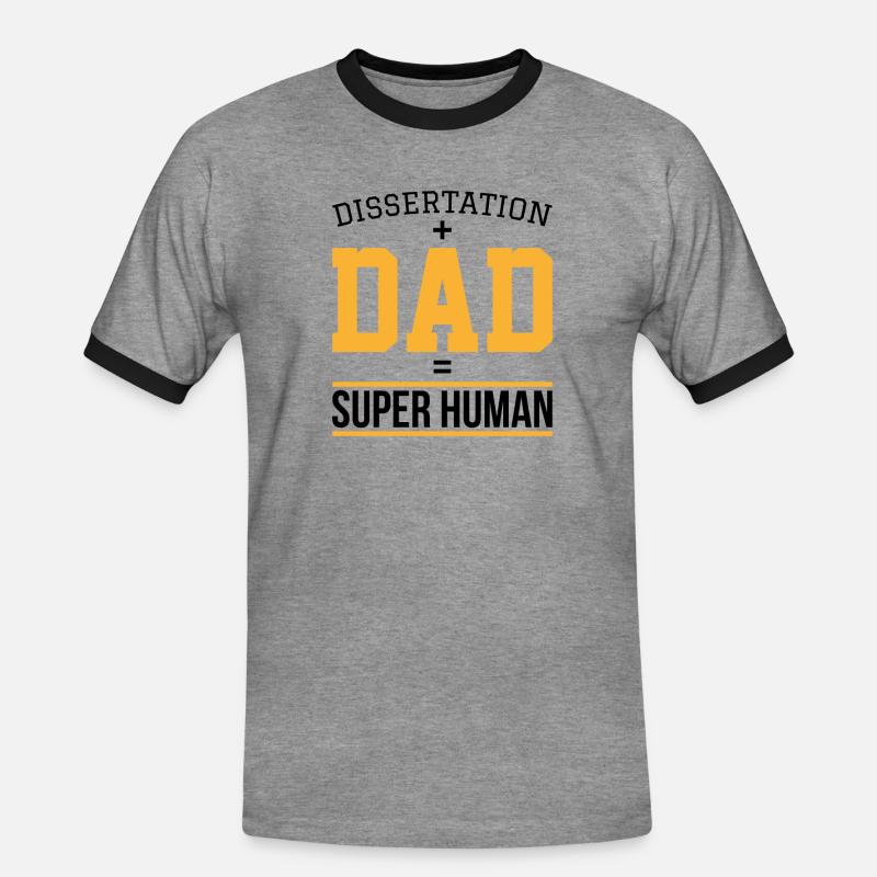 Dissertation dad Phd Student Geschenk - Männer Kontrast-T-Shirt - Grau meliert/Schwarz
