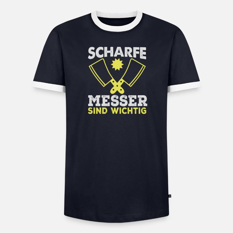 Metzger Fleischer Fleisch Fleischerei Geschenk - Männer Kontrast-T-Shirt - undefined