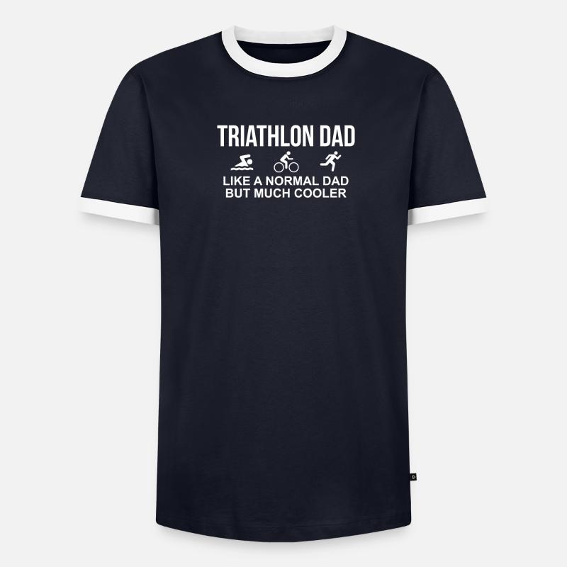 Papa de triathlon comme un père normal mais plus cool T-shirt contrasté Homme