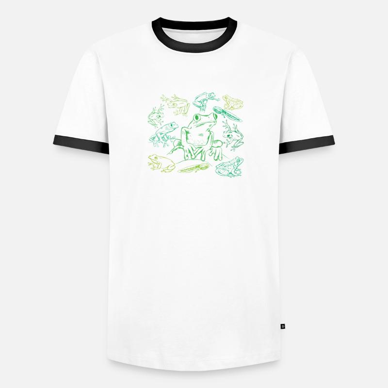 Tadpole Frog Toad Collage Frog Lovers Men's Ringer Shirt
