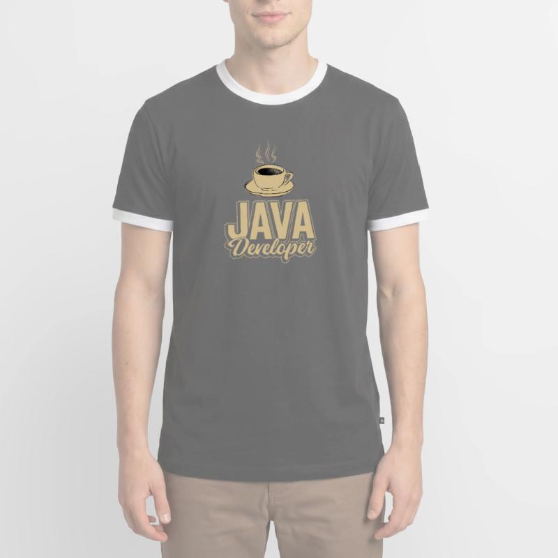 Java Developer Coffee Kaffee Männer Kontrast-T-Shirt