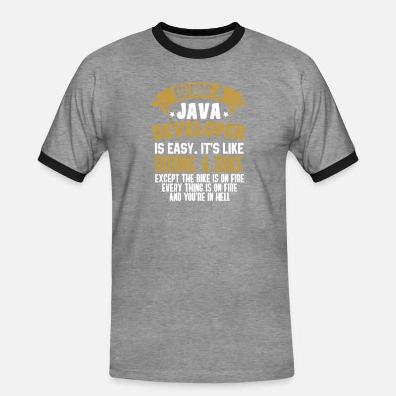 Java Developer - Men's Ringer Shirt - heather grey/black