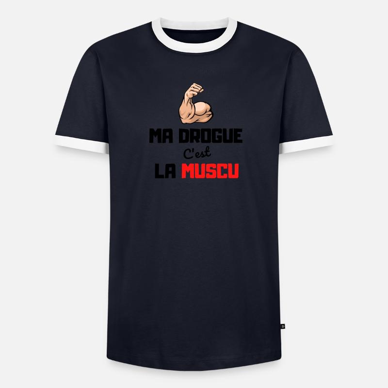 La drogue c'est la muscu T-shirt contrasté Homme