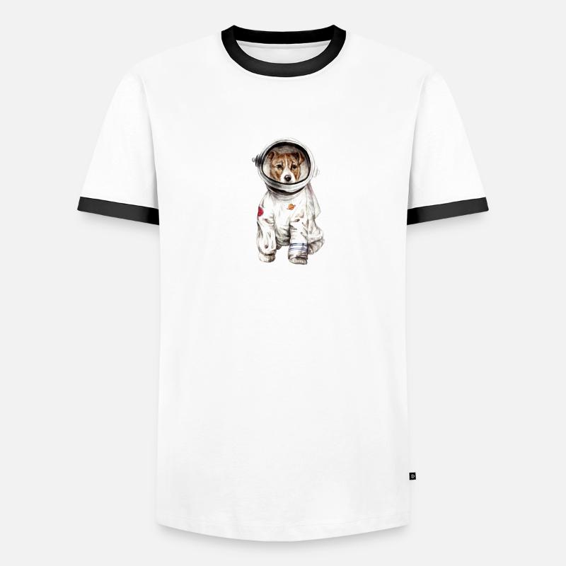 Chien en combinaison spatiale Spatiale Spatiale T-shirt contrasté Homme