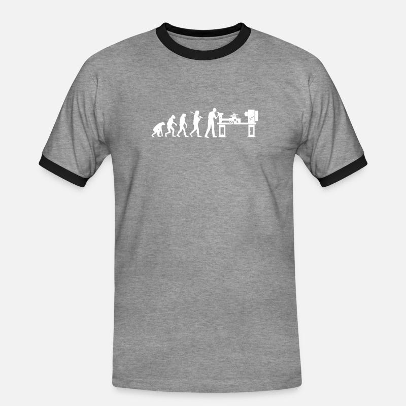 CNC Evolution - Männer Kontrast-T-Shirt - Grau meliert/Schwarz