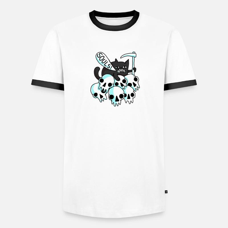 Halloween Boo Gruselig Süßes oder Saures Kostüm Männer Kontrast-T-Shirt