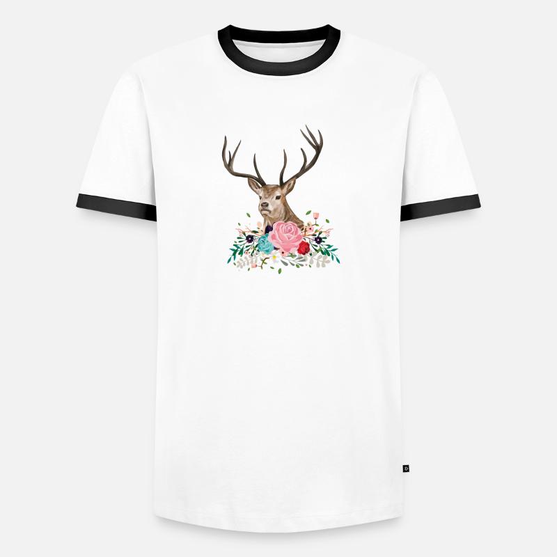 Fleur de cerf T-shirt contrasté Homme