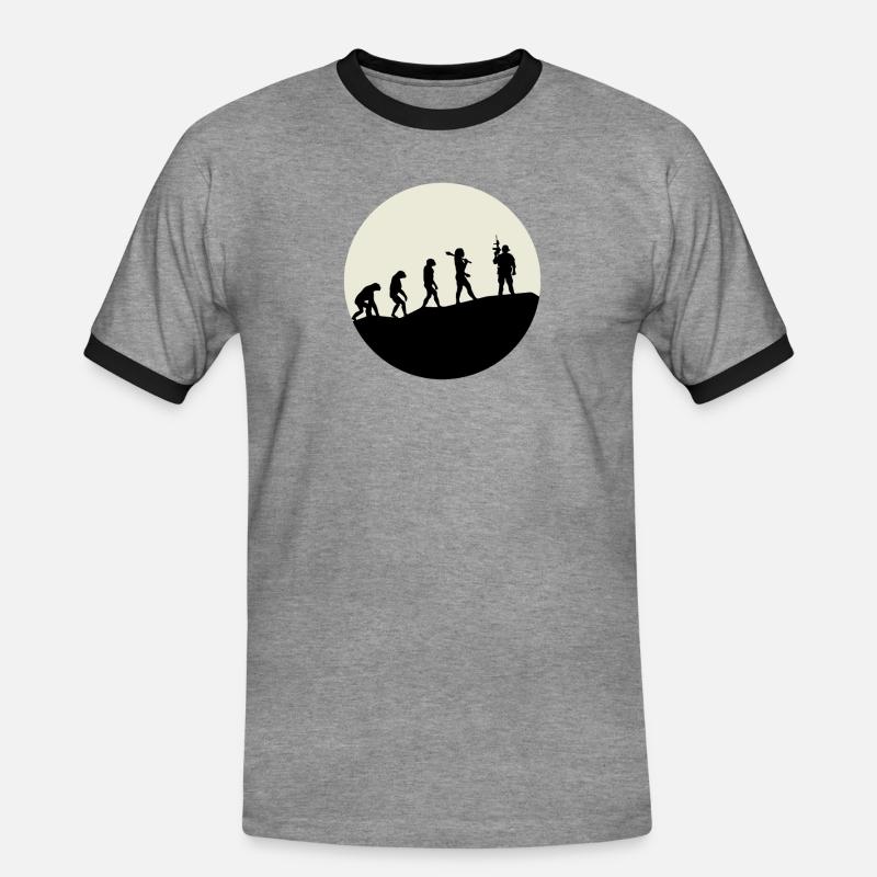 Operators Evolution Moon - Männer Kontrast-T-Shirt - Grau meliert/Schwarz