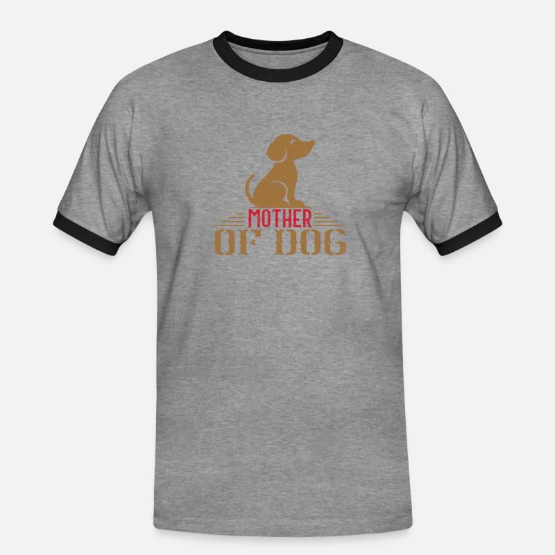 Mutter eines Hundes - Männer Kontrast-T-Shirt - Grau meliert/Schwarz