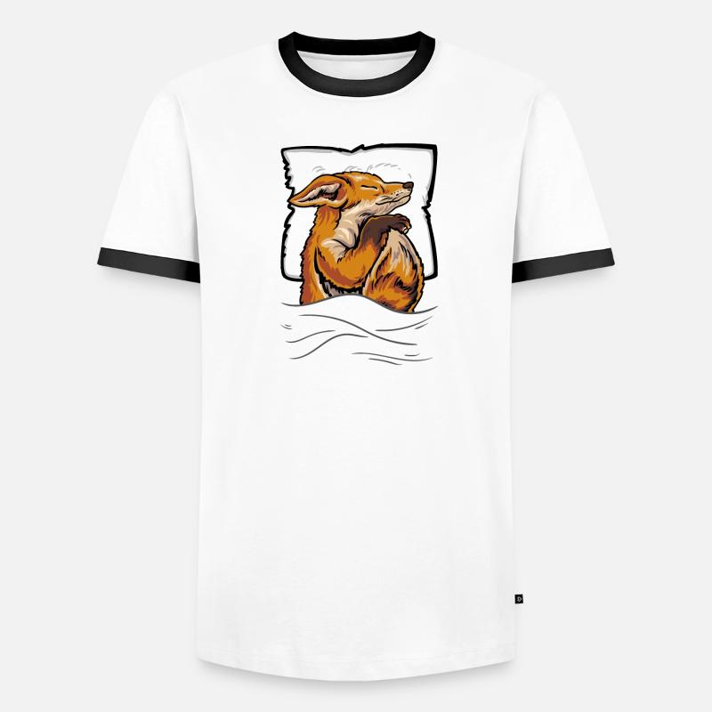 Sleeping fox in bed Men's Ringer Shirt