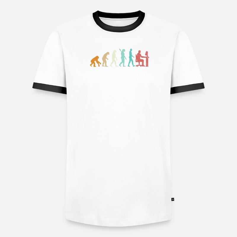 Evolution Programmeur Codeur Gamer Développeur Geek T-shirt contrasté Homme