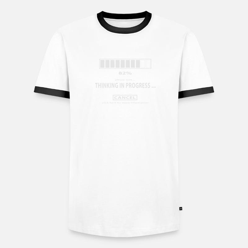 Thinking in progress... Charging symbol Thinking Men's Ringer Shirt