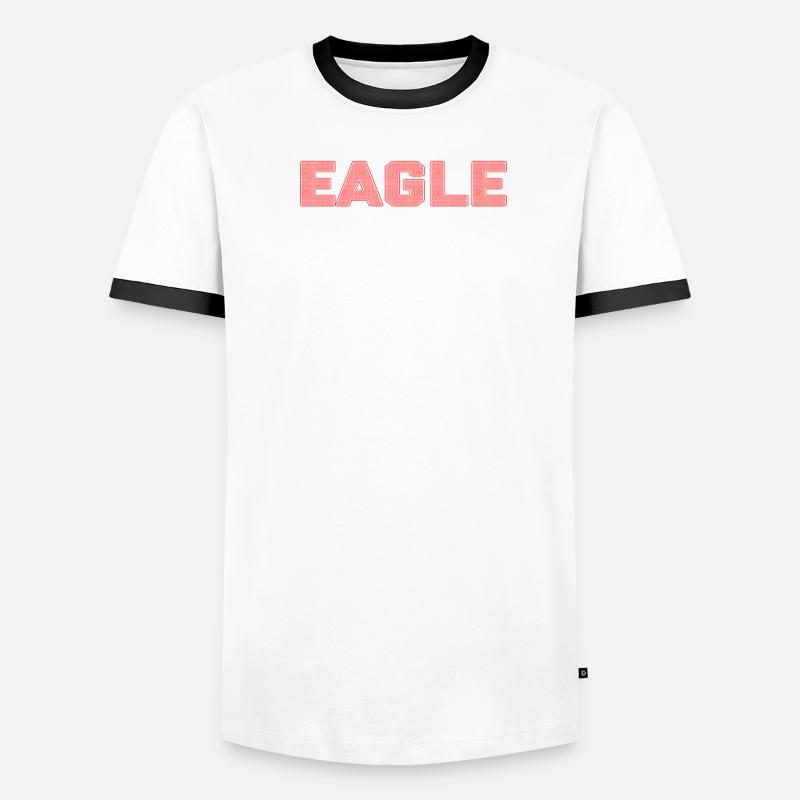 Eagle Dotted Text Design Men's Ringer Shirt