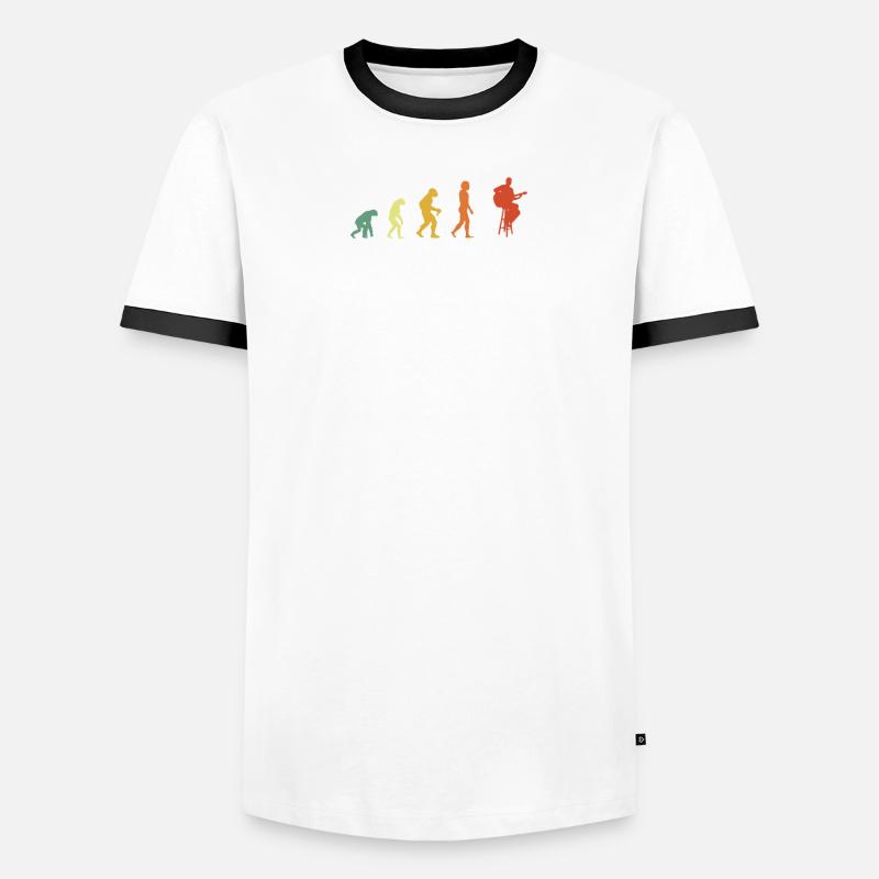 Retro Guitar Evolution Männer Kontrast-T-Shirt