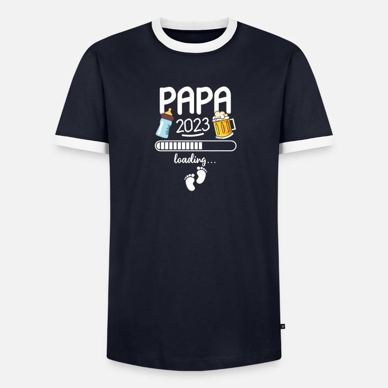 Werdender Papa 2023 Loading - Männer Kontrast-T-Shirt - undefined