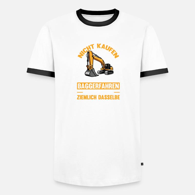 Baggerfahrer Glück Spruch Bauarbeiter Bagger Männer Kontrast-T-Shirt