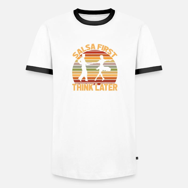 Salsa First Think Later Dance Dancing T-shirt contrasté Homme