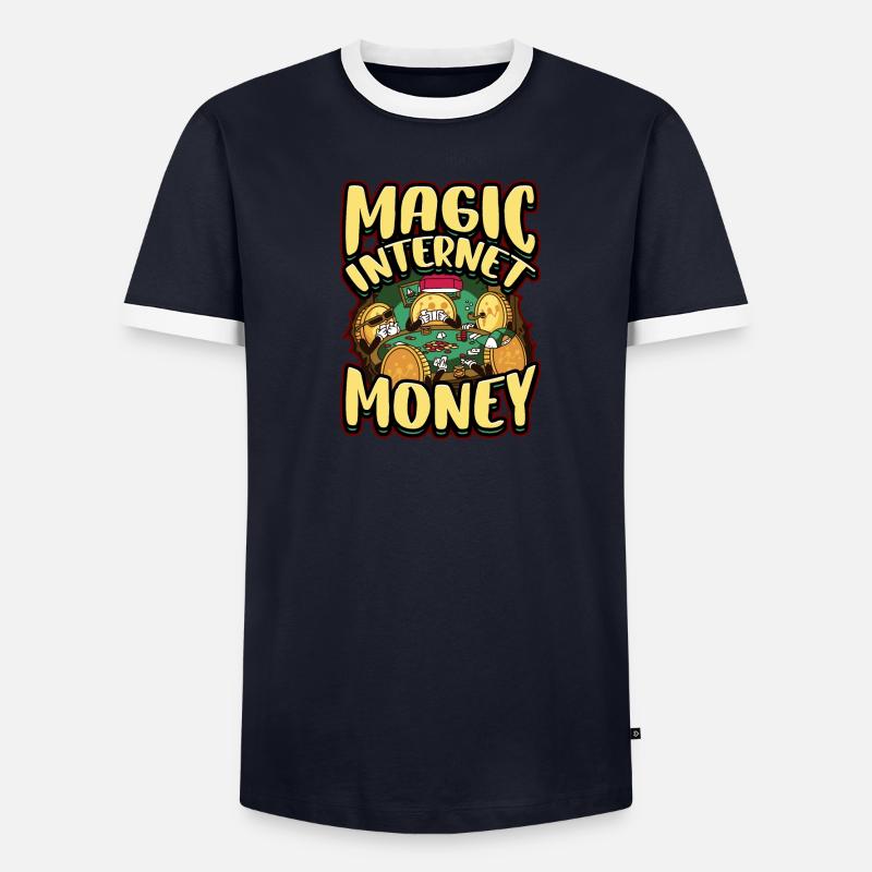 Magic Internet Money Cryptocurrency BTC Bitcoin Men's Ringer Shirt