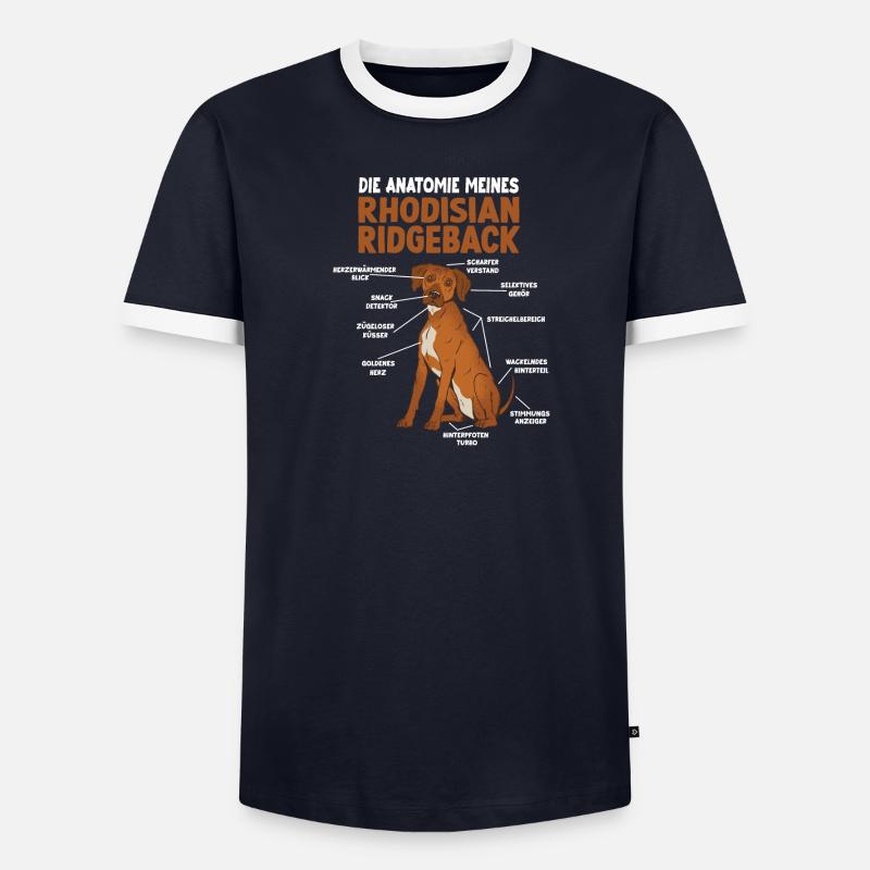 Rhodesian Ridgeback Anatomie Hundehalter Gassi - Männer Kontrast-T-Shirt - undefined