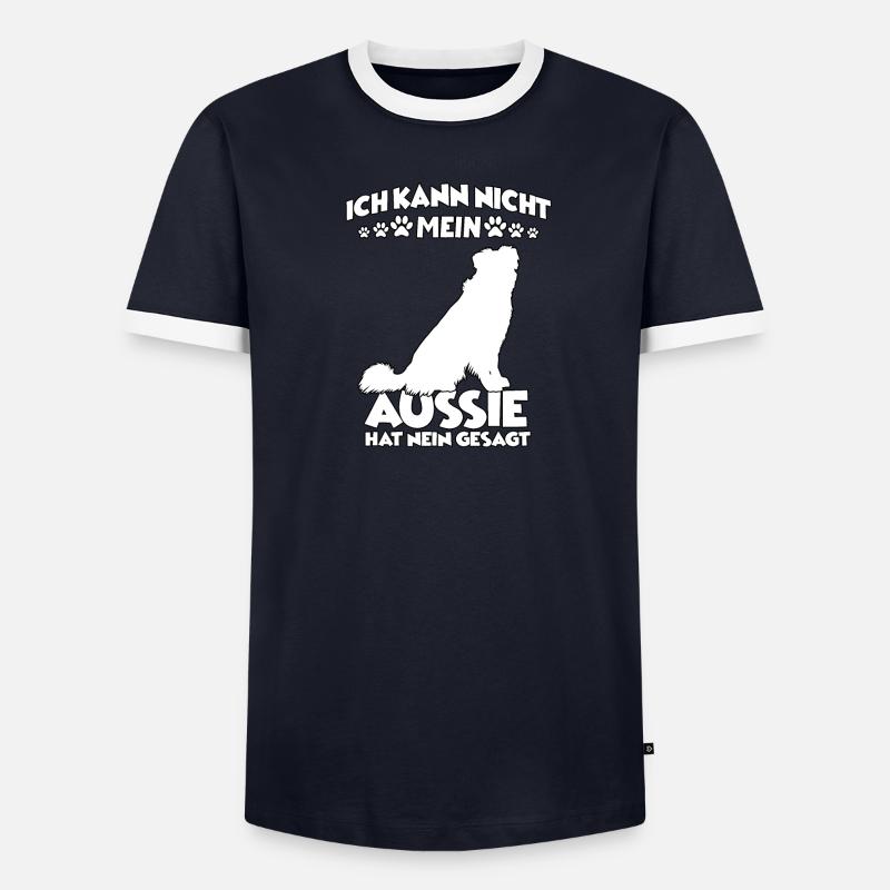 Australian Shepherd Hundeschule Aussie Gassi - Männer Kontrast-T-Shirt - undefined