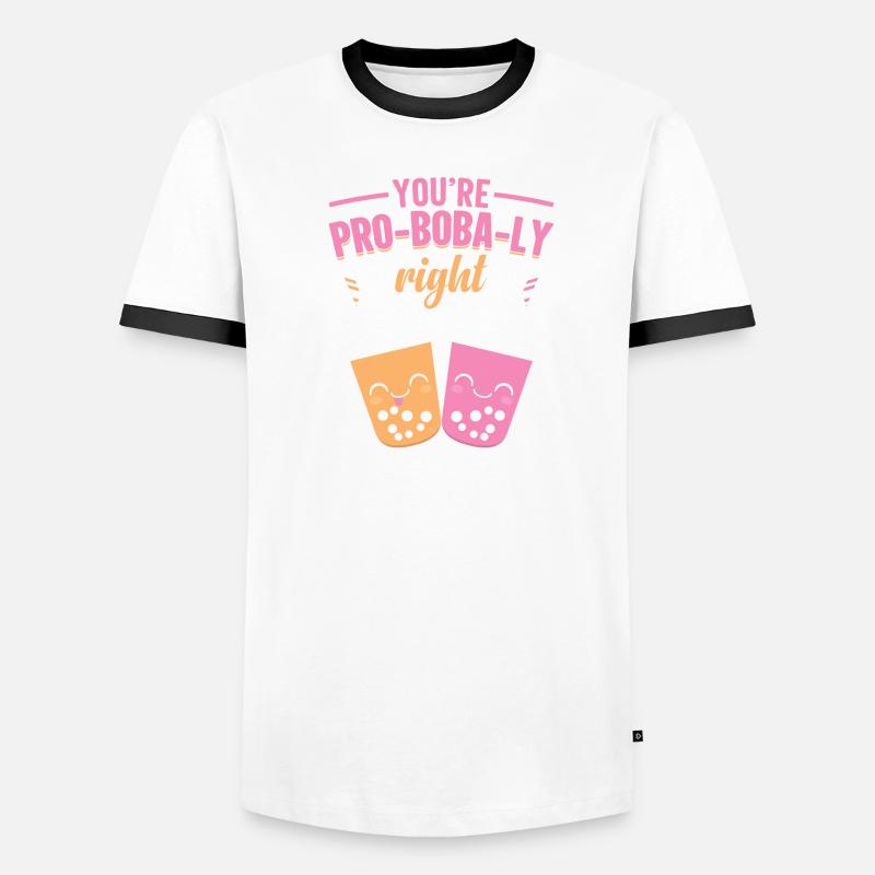 Milk Tea Lovers Powered by Tea Bubble Lifestyle Men's Ringer Shirt