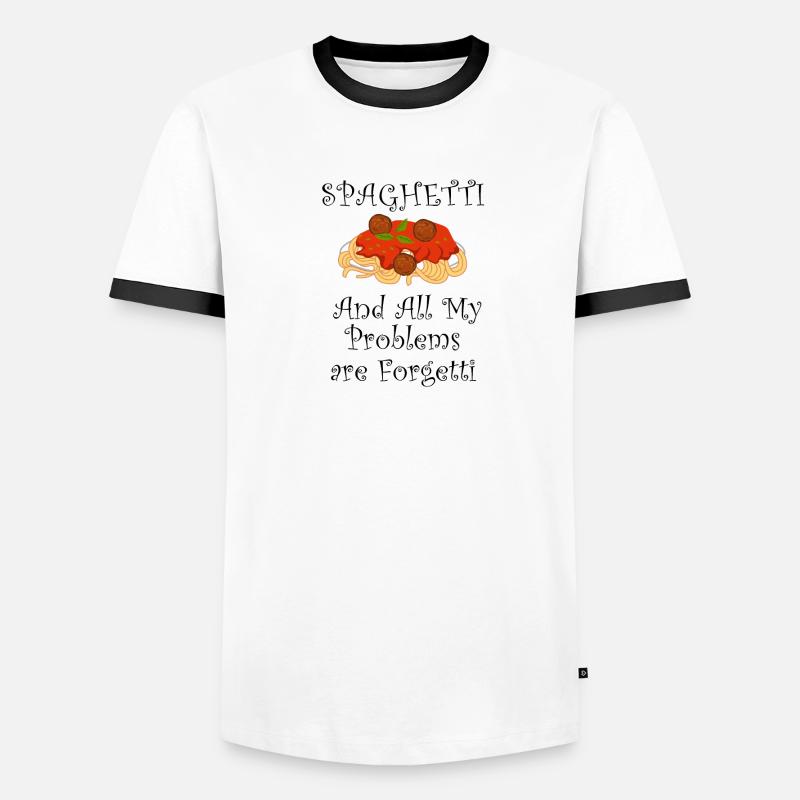 Problems are Forgetti with Spaghetti Ironic Saying Men's Ringer Shirt