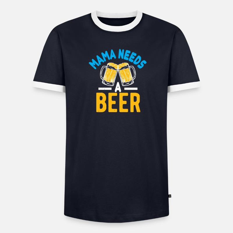 Mama braucht ein Bier - Männer Kontrast-T-Shirt - undefined