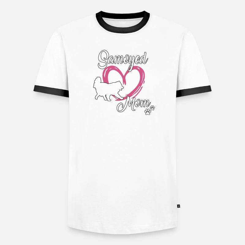 Samoyède Maman douce Samoyed maîtresse Gassi T-shirt contrasté Homme