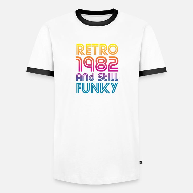 1982 Retro Geburtstag Männer Kontrast-T-Shirt